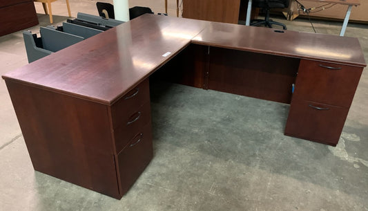 Kimball Double Pedestal L-Shape Desk