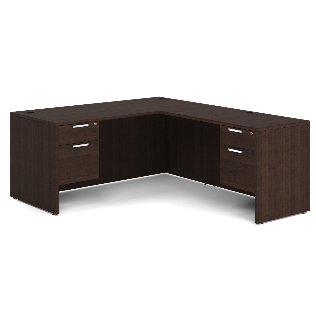Office Source 66" Double Pedestal L-Shape Desk Unit
