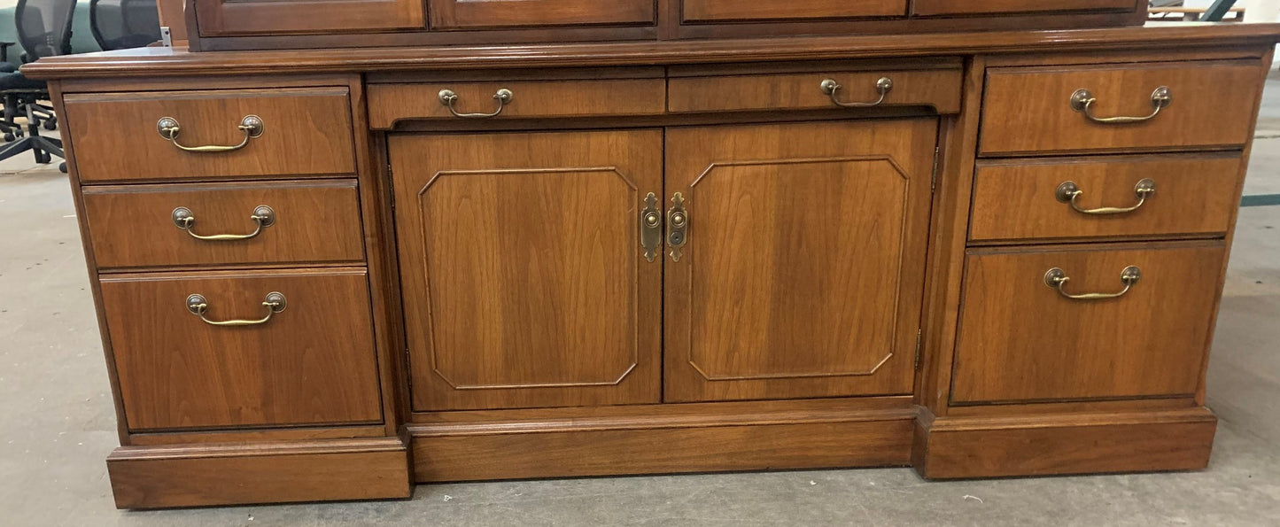 Traditional Style Credenza and Hutch – Dark Oak