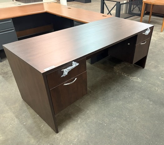 IOF Double Pedestal Desk - Hot Fudge