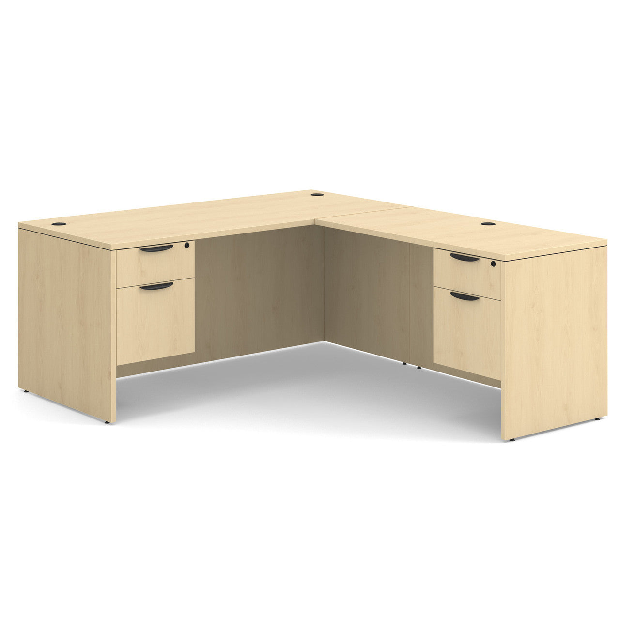 Office Source 66" Double Pedestal L-Shape Desk Unit