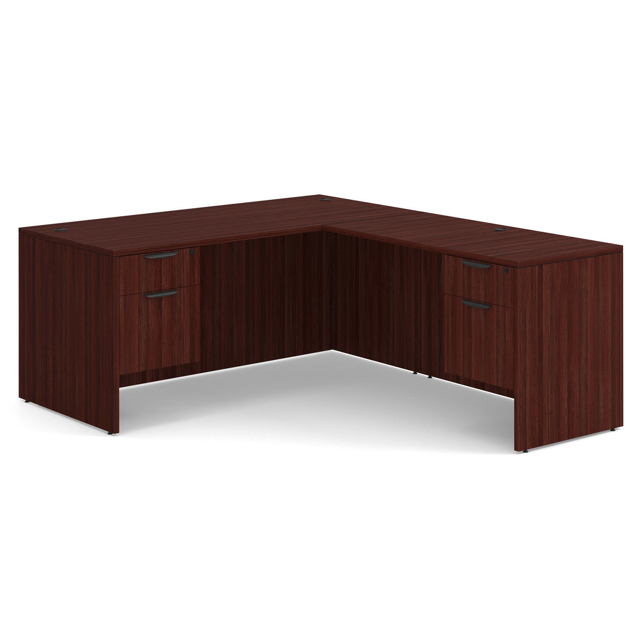 Office Source 66" Double Pedestal L-Shape Desk Unit