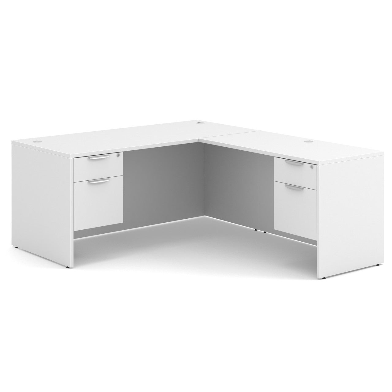 Office Source 66" Double Pedestal L-Shape Desk Unit