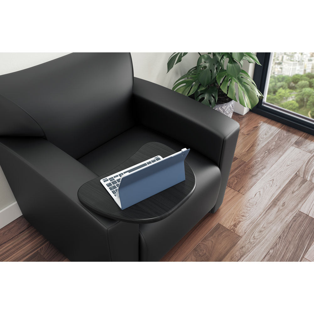 Office Source Tribeca Club Chair w/ Tablet Arm – Black