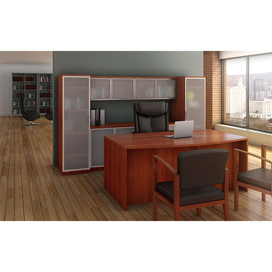 Office Source Laminate Collection Executive Desk and Credenza Suite