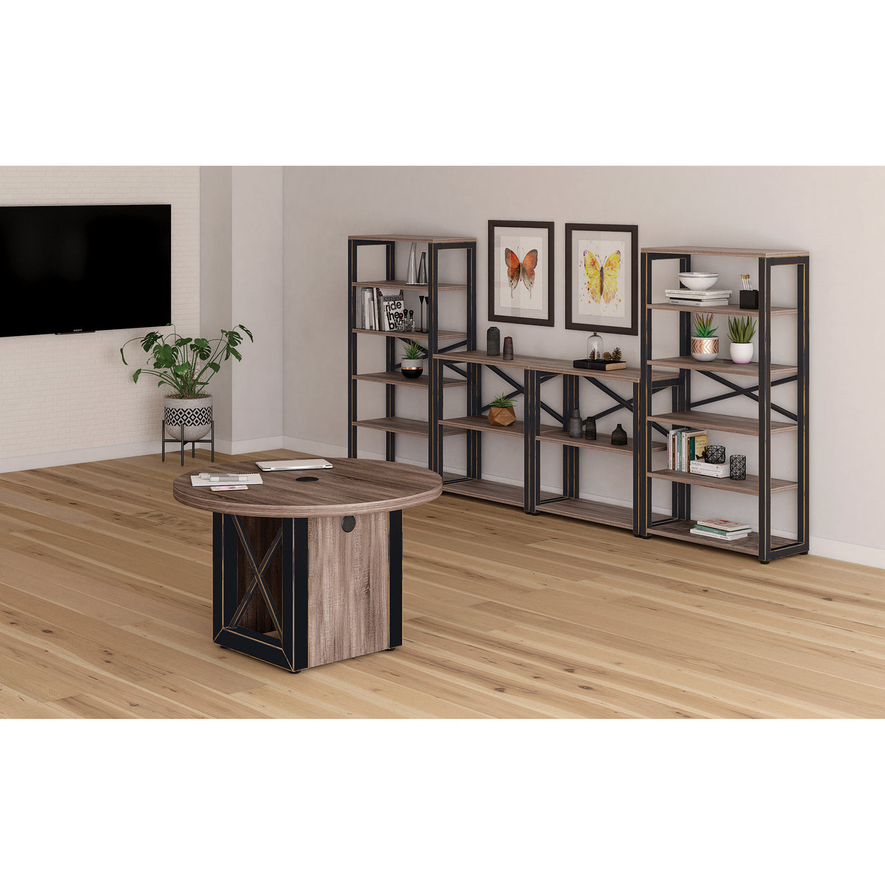 Office Source Riveted Metal Bookcase