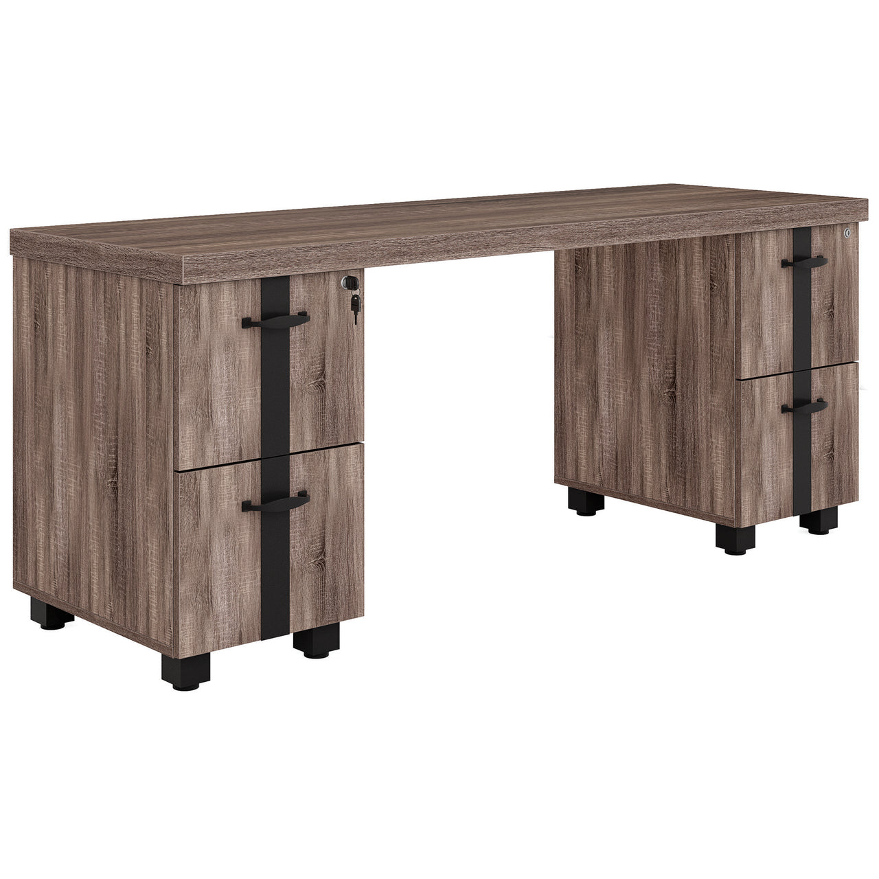 Office Source Riveted Double Pedestal Credenza